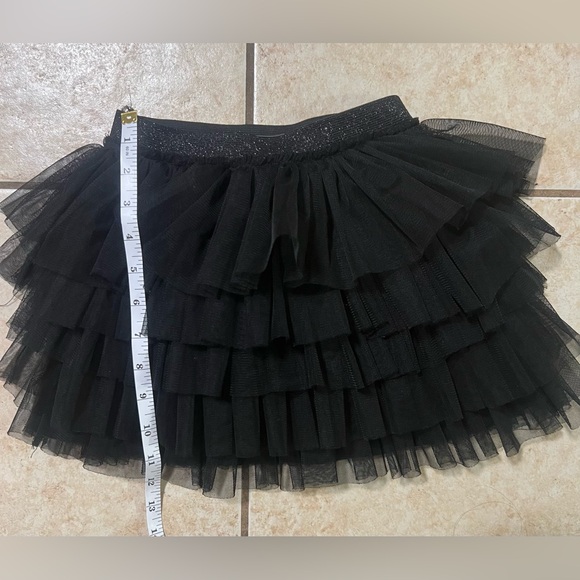 Zara kids full layer tulle black skirt elastic sparkly waist band kids size 8 - Picture 4 of 4